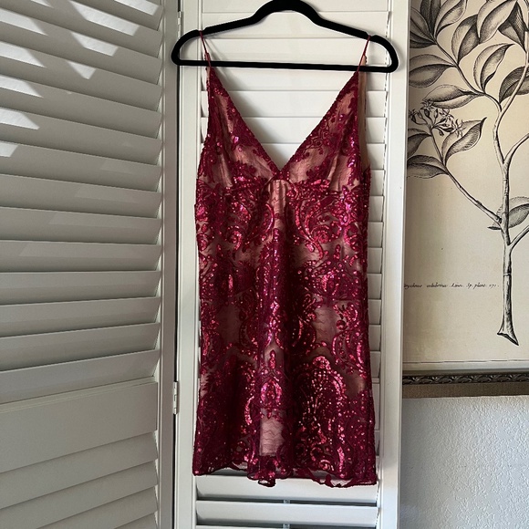 Free People Dresses & Skirts - Free People Red Sequin Dress - Size 2